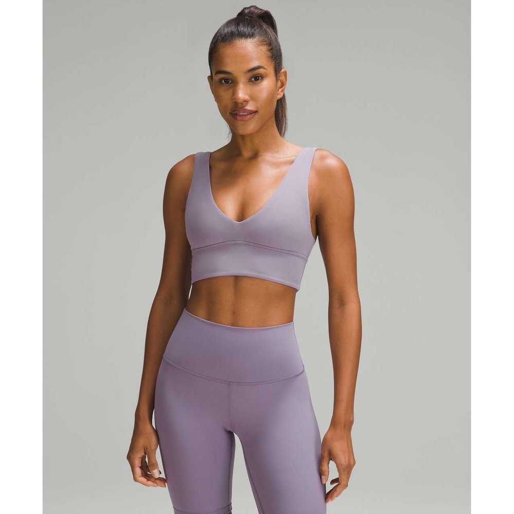 Lululemon Align V-Neck Bra *Light Support, A/B Cup Purple Ash Size 6